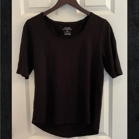 Chico’s The Ultimate Tee - Chico’s Size 1 / Small - Black - Picture 1 of 9